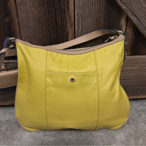 Emma Fox Yellow and Navy Shoulder Bag - Picture 3 of 8